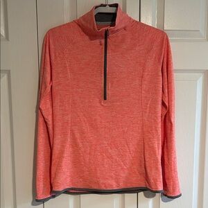 Under Armour Heathered Coral Quarter-Zip Hoodie